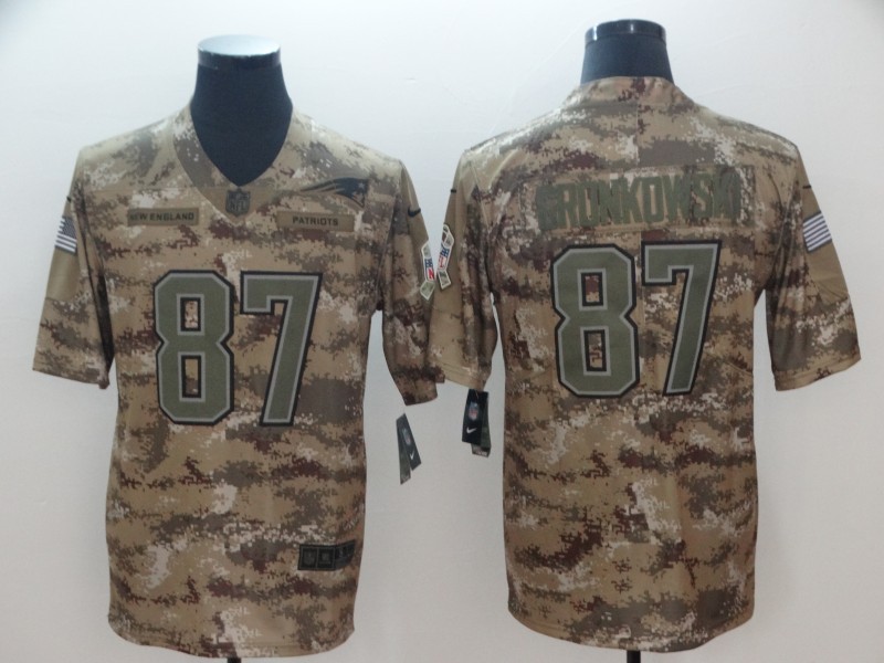 Men's New England Patriots Rob Gronkowski #87 Camouflage Jersey